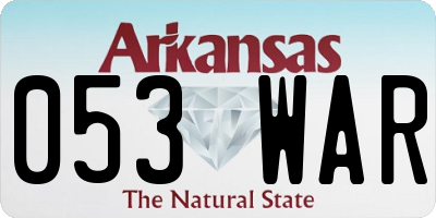 AR license plate 053WAR