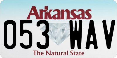 AR license plate 053WAV
