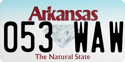 AR license plate 053WAW