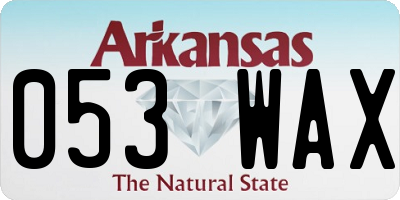 AR license plate 053WAX