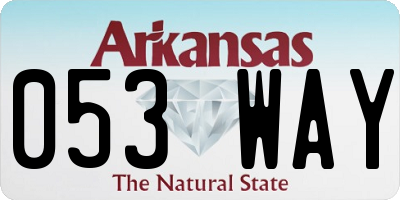 AR license plate 053WAY