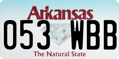 AR license plate 053WBB