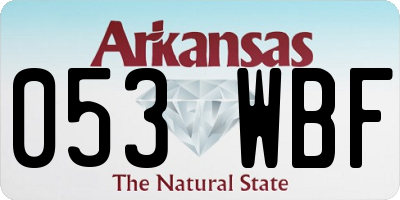 AR license plate 053WBF