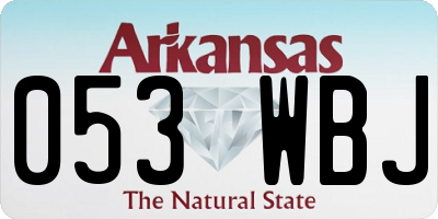 AR license plate 053WBJ