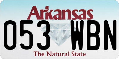 AR license plate 053WBN