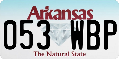 AR license plate 053WBP
