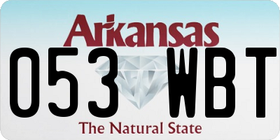 AR license plate 053WBT