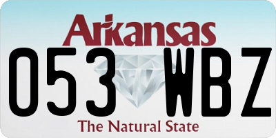AR license plate 053WBZ