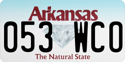 AR license plate 053WCO