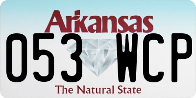 AR license plate 053WCP