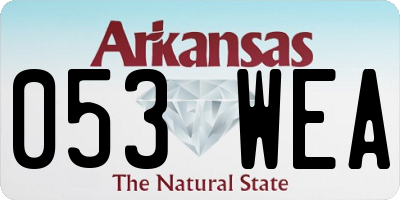 AR license plate 053WEA