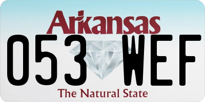 AR license plate 053WEF