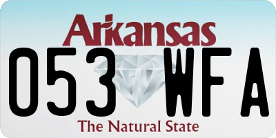 AR license plate 053WFA