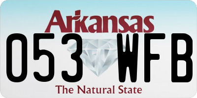 AR license plate 053WFB