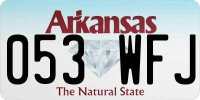 AR license plate 053WFJ