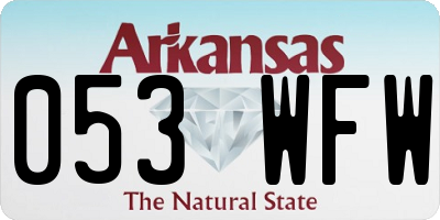 AR license plate 053WFW