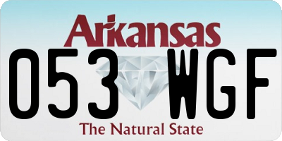 AR license plate 053WGF
