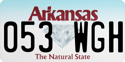 AR license plate 053WGH