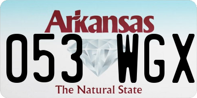 AR license plate 053WGX