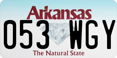 AR license plate 053WGY