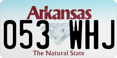 AR license plate 053WHJ
