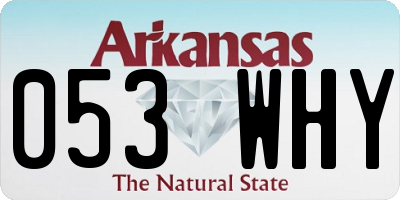 AR license plate 053WHY
