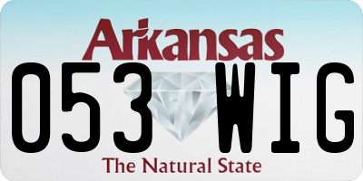 AR license plate 053WIG