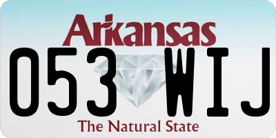 AR license plate 053WIJ