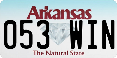 AR license plate 053WIN