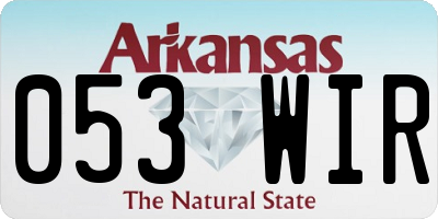 AR license plate 053WIR