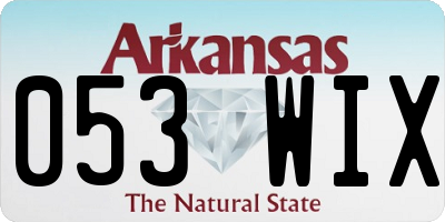 AR license plate 053WIX