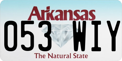 AR license plate 053WIY
