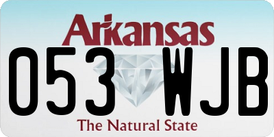 AR license plate 053WJB