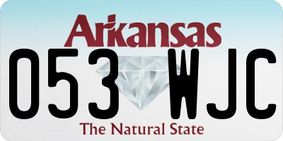 AR license plate 053WJC