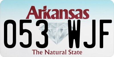 AR license plate 053WJF