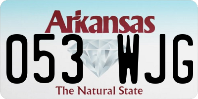 AR license plate 053WJG