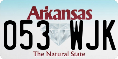 AR license plate 053WJK