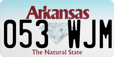AR license plate 053WJM