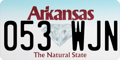 AR license plate 053WJN
