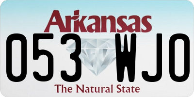AR license plate 053WJO