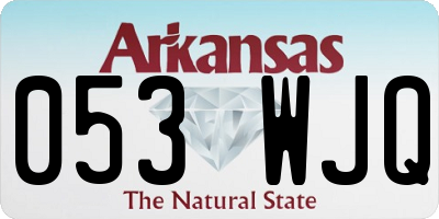 AR license plate 053WJQ