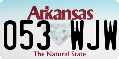 AR license plate 053WJW