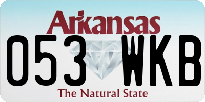 AR license plate 053WKB