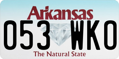 AR license plate 053WKO