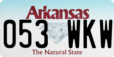 AR license plate 053WKW