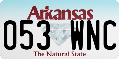 AR license plate 053WNC