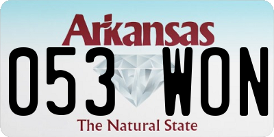 AR license plate 053WON