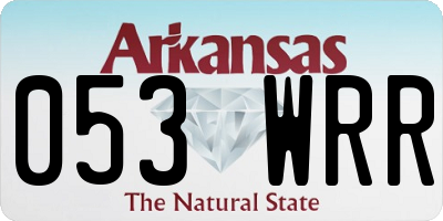 AR license plate 053WRR