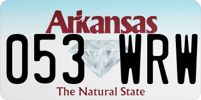 AR license plate 053WRW