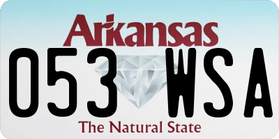 AR license plate 053WSA